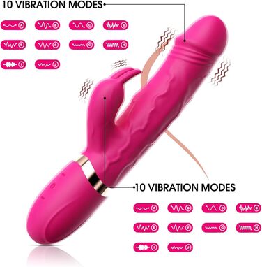 Вібратор G-Punkt Klassischer, 10 режимів вібрації, силіконовий дildo-вібратор, масажний стрижень для жінок та пар, фіолетовий