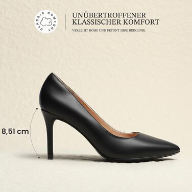 Жіночі туфлі-човники Dream Pairs на шпильці з мереживом, чорні, PU-шкіра, розмір 39 EU