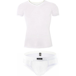 Сексуальний чоловічий комплект: футболка-сітка, боксер-шорти, комплект нижньої білизни Mingxinshangdian, білий, розмір M