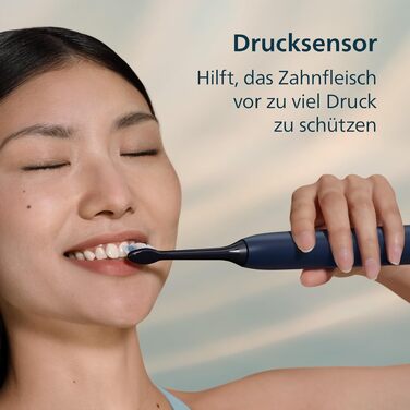 Електрична звукова зубна щітка Philips Sonicare 5500 HX7113/01, 2 режими чищення, контроль натискання, SmarTimer, синя (Navy), з футляром