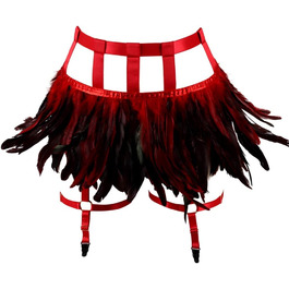 Жіночі мереживні набедрені стрічки, набедрені стрічки, ремінь у стилі панк-готи, ремінь-підтяжки, регульовані, з вирізом, для клубу, вечірки, танців, фестивалів (білий) (червоний)