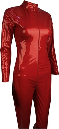 Латексний костюм для секса - відкритий боді з латексу, червоний (S)