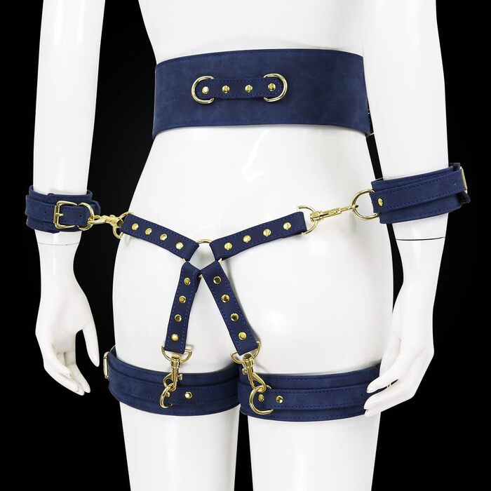 Набір для фетишу з еластичної шкіри OnundOn: корсет, наручники, стрічки для зв'язування. BDSM, готика, SM, корсет, фетиш, для жінок