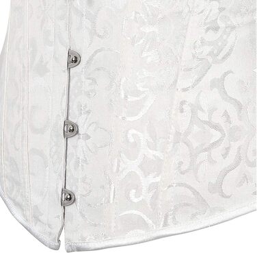 Корсет жіночий Oytto готичний з сатину, з кісточками, шнурівка, топ-боді, весільний, білий, XX-Large