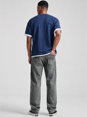 Чоловічі джинси Baggy JMIERR Y2K з еластичним денімом, сірий колір (розмір M)