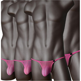 Сексуальні мереживні труси для чоловіків Faringoto – труси-сліп, танга, рожевий колір, розмір L