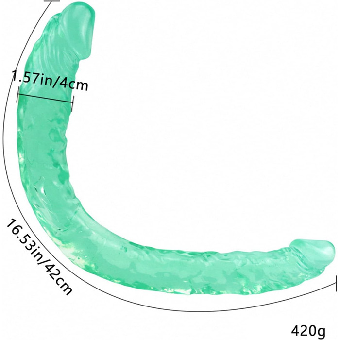 Анальний масажер-вібратор з двома головками, 42 см, з ПВХ, для чоловіків та жінок