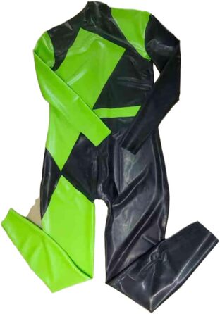 Боді з латексу для чоловіків VIYOLI, чоловічий латексний костюм, дизайн з блоками кольорів, індивідуальний колір чорний та червоний L