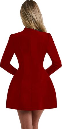 Сукня жіноча LuFeng V-подібний виріз, на блискавці, A-силует, міні, облягаюча, для вечірок, сучасна, чорна (S, червона/для подорожей, однотонна)