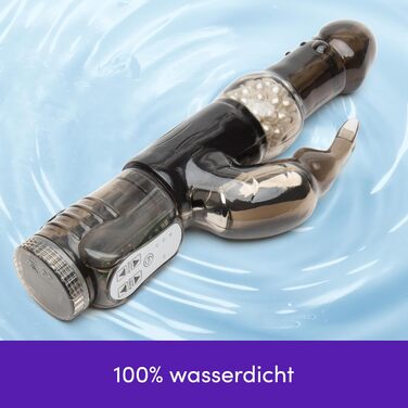 Вібратор Lovehoney Jessica Rabbit | Подвійна стимуляція для дорослих | 13 см вібратор з ротаційним валом | Стимулятор клітора та G-точки | Водонепроникний масажер для жінок та пар | Чорний