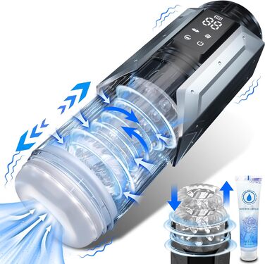 Електричний мастурбатор для чоловіків: секс-іграшка з 7 функціями (сосання, телескоп, обертання, вібрація)