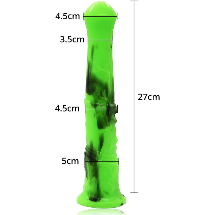 Аналдильт для чоловіків та жінок Roluck 27 см, стимулятор G-точки, масажер простати (зелений + чорний)