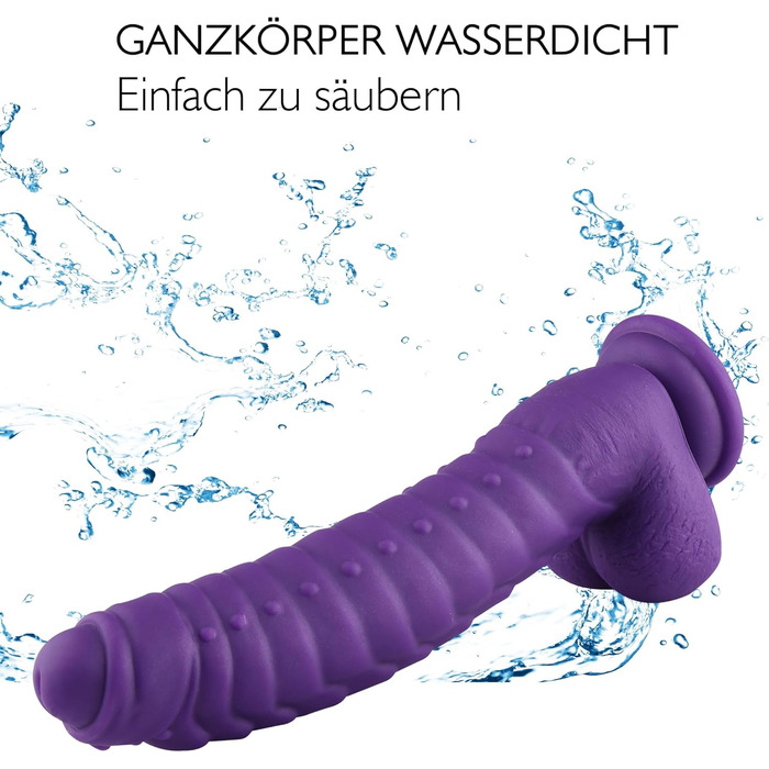 Реалістичний дилда для жінок 22 см, MOCOYA з сильним присоском, іграшки для дорослих, дилда для вагінального та анального використання (чорний, фіолетовий)