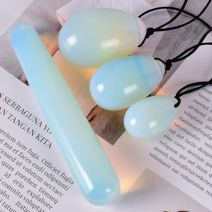 Яшмове яйце Кегель для вагінального тренування м'язів - масажер для тіла, білий кристал (Jopal)