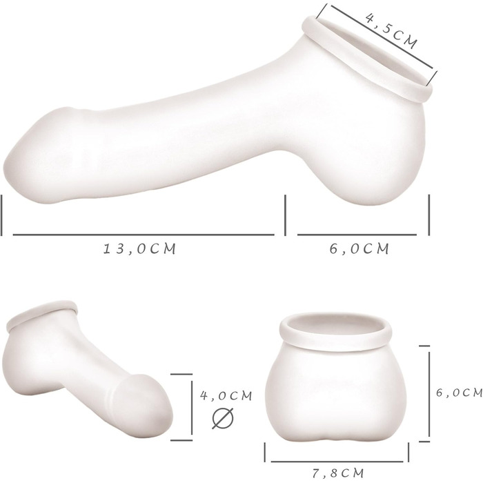 Латексний пеніс-чохол TOYLIE Adam, 13 см, червоний – з мішком та вираженою головкою, Made in Germany