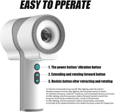 Електричний масажер для чоловіків ChicLSQ Vibrierender Masturbator – для стимуляції та розслаблення, 5 телескопічних та 7 режимів вібрації, автоматичний, з ручкою