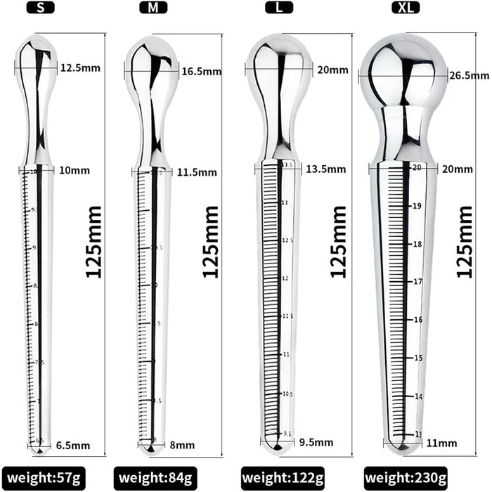 Розширювач сечоводу з нержавіючої сталі Seckoe для чоловіків (XL) - дилататор, катетер, сонда, масажер простати, секс-іграшка