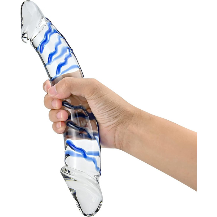 Анальний стимулятор з двома головками (G-точка, масаж простати) - синій, з ехідою