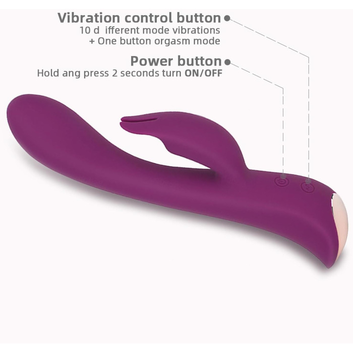 Вібратор для жінок Sexspielzeug Rabbit з 10 режимами вібрації, фіолетовий