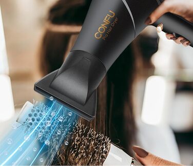 Професійний фен для волосся CONFU 2300W з іонною технологією, дифузором та вузьким соплом, AC-мотор, 3 температурні режими, 2 швидкості, 220V