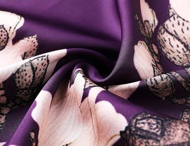 Легкий жіночий халат Babeyond з квітковим принтом, сатиновий, короткий, для дому та пляжу, універсальний розмір, зелений/фіолетовий