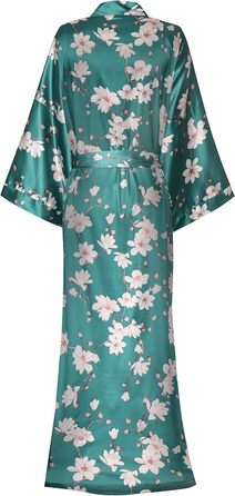 Халат жіночий Goodmansam, довгий, квітковий сатин, кімоно, для нареченої, весілля, подружки нареченої, нічна сорочка (XL-XXL, квітковий принт 10)