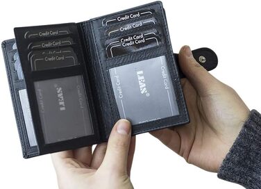 Шкіряний тримач для кредитних карток LEAS Card-Collection з RFID-захистом, чорний