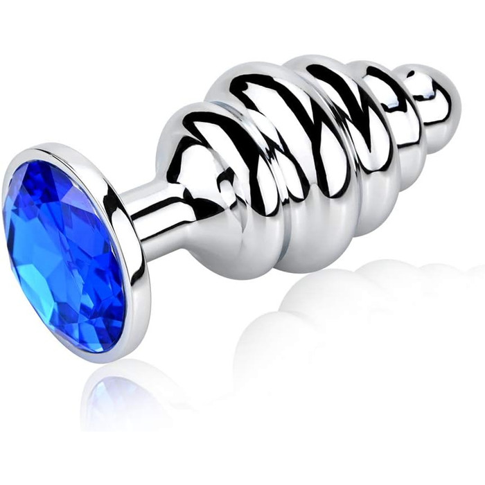 Анальний плагін SXOVO (набір 3 шт): малий, середній, великий - металевий, з камінцем, для пар