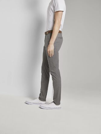 Чоловічі штани чинос Tom Tailor Denim Slim Fit з ременем, Castlerock Grey, 33W/32L