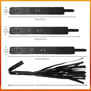 Набір для БДСМ: шкіряне спорядження для фетишу, обмеження, спотикання, з наручниками та маскою для очей (17 предметів, чорний)