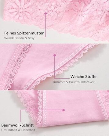 6-пакет жіночих трусиків: мереживо, бавовна, сексуальні, дихаючі, м'які, hipster, S-XL