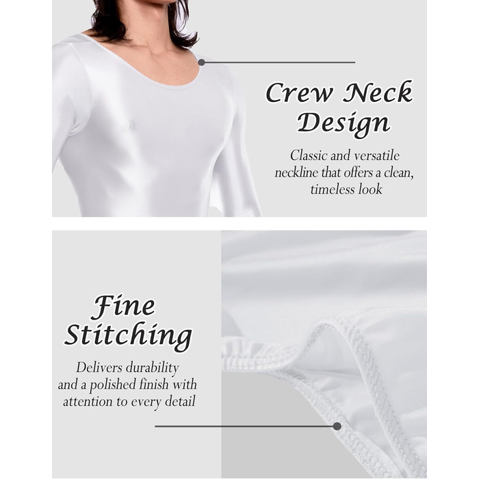 Спортивний комбінезон для чоловіків AIEOE з еластичним блиском, прозорий, облягаючий, для танців та спорту, тіло, розмір XL, білий