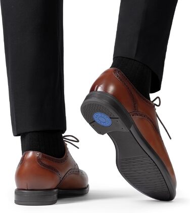 Чоловічі шкіряні туфлі Bruno Marc Brogue Wingtip світло-коричневого кольору, розмір 44 EU