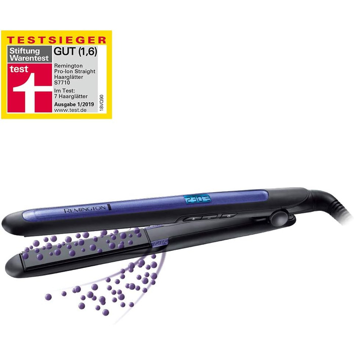 Випрямляч для волосся Remington Pro-Ion S7710 з потрійним іонним захистом, ультра-турмаліновим керамічним покриттям та LCD-дисплеєм (150-230°C)
