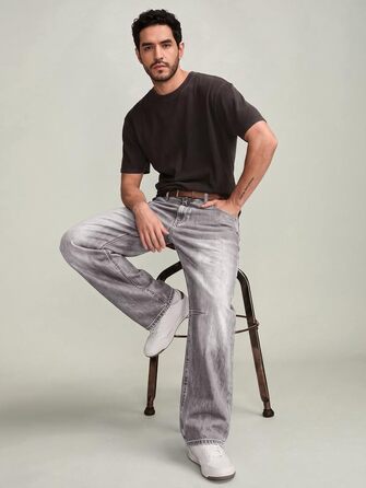Чоловічі широкі джинси Baggy JMIERR з ефектом потертості, вуличний стиль Streetwear, сірі, розмір 3XL