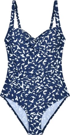 Купальник жіночий винтажний push-up monokini великих розмірів (C-DD) Marineblau, 46