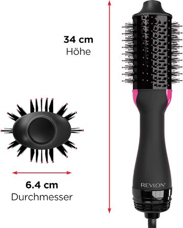 Фен-правитька Revlon Salon One-Step 2-в-1 для короткого та середнього волосся, іонізація та керамічне покриття, RVDR5282UKE, чорний