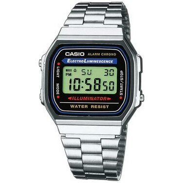 Сріблястий унісекс годинник Casio Collection A168WA з металевим браслетом