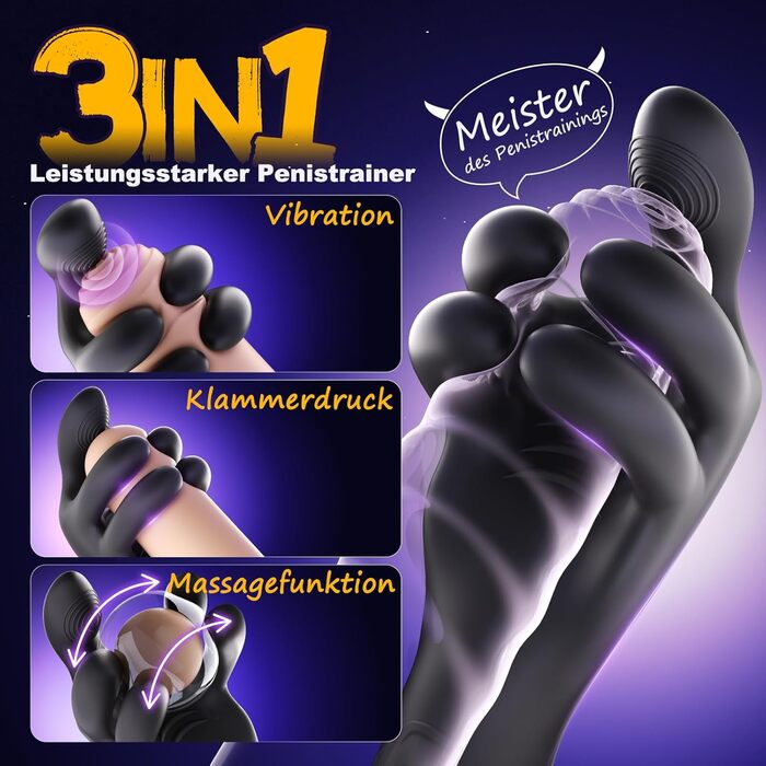 Вібратор для чоловіків Magic Hand: 10 режимів, 10 вібрацій, стимуляція пеніса, сексуальні іграшки для соло-мастурбації