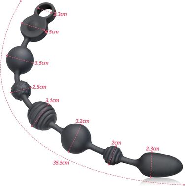 Вібратор Siikon Anakugen з 10 режимами вібрації та 3 моторами, 6 кульок, ланцюжок, стимулятор G-точки, ануса, преміум-якість для чоловіків, жінок, пар