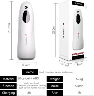 Електричний масажер для чоловіків з 10 вібраціями та 5 режимами всмоктування. Іграшка для дорослих