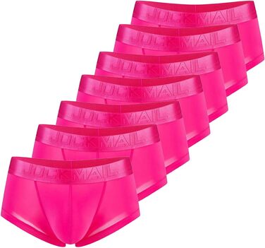 Чоловіча труси боксер з м'якої тканини, дихаюча, ретро-стиль, 7 шт. в упаковці, рожевий XL