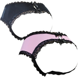 Шкарпетки-боксерки Aishani SISSY для чоловіків, гіпсі, мереживо, бікіні, труси, нижня білизна (2 шт., чорний, рожевий)