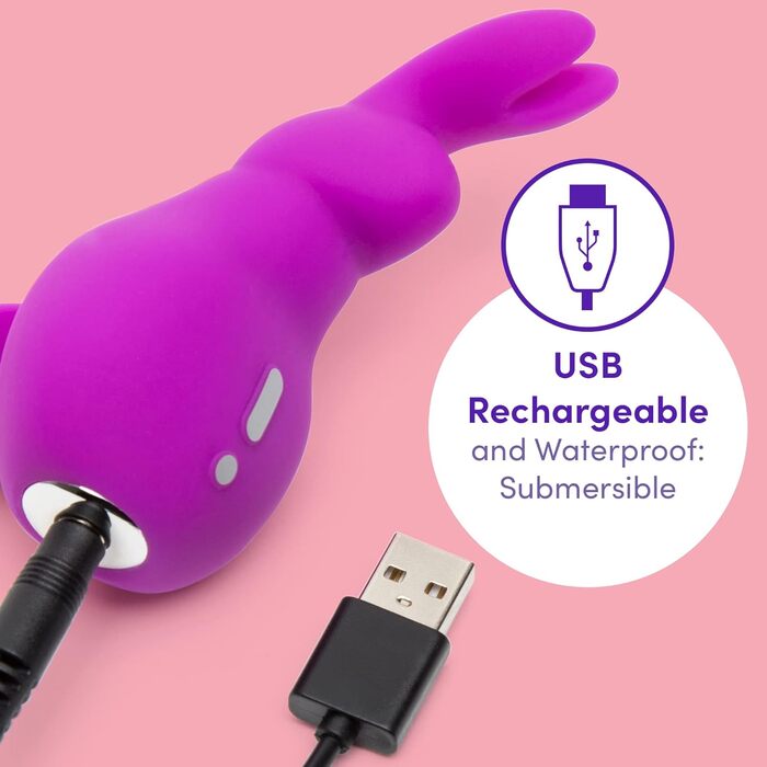 Вібратор для клітора Lovehoney Happy Rabbit Mini-Ohren, перезарядна та водонепроникна