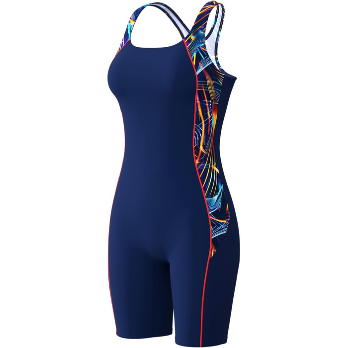 Спортивний купальник для жінок Racerback/U-Back з ефектом моделювання силуету (44, Wellenschatten)