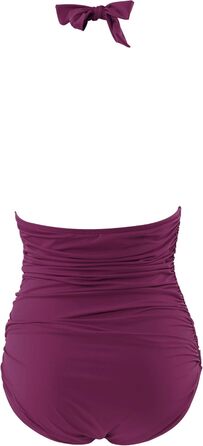 Купальник жіночий RXRXCOCO з драпіруванням, корегуючим животик, V-подібний виріз, Push Up, з підтримкою грудей, відкритий на спині, Leopard, Чорний (XL, Бордовий)