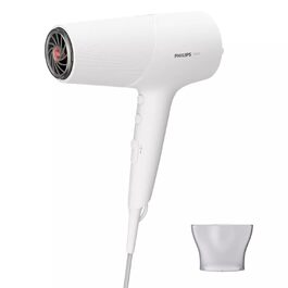 Фен для волосся Philips 5000 Series BHD500/00 з технологією ThermoShield, іонізацією, 2100 Вт, білий, з вузьким соплом та дифузором для об'єму