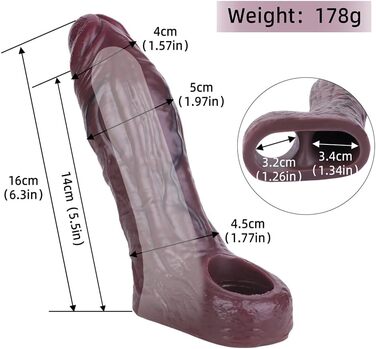 Реалістична фалоімітатор (пеніс-манжета) для чоловіків – збільшувач пеніса з підтримкою яєчок та текстурою вен. Імітатор пеніса для збільшення та продовження статевого акту.