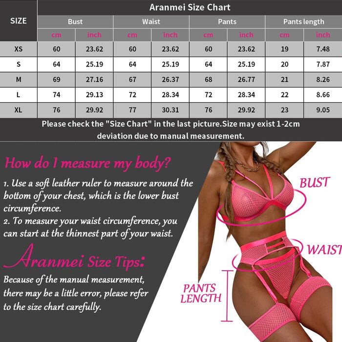 Сексуальний комплект нижньої білизни Aranmei з 4 частин для жінок: мереживний бюстгальтер, труси з високою талією, пояси для панчіх та страпи, розмір 38, колір рожевий