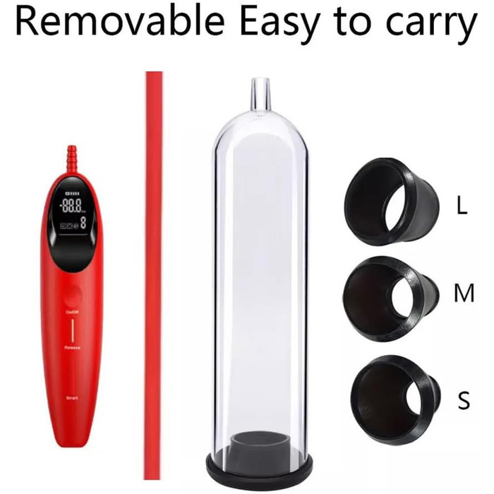 Електричний вакуумний насос для збільшення пеніса Jpscor: 3 силіконові насадки, для ерекції та покращення потенції